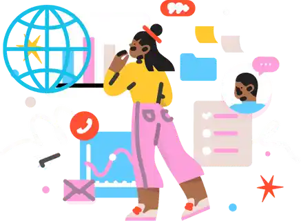 An illustration showcasing an individual analyzing a website design.